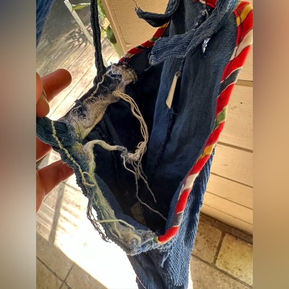 Vintage Classic Blue and Red Corduroy Overalls with Red Trim - Picture 7 of 7